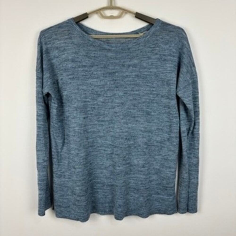 Lululemon Well Being Crew Sweater Linen Heathered Sailboat/Classic Navy Medium